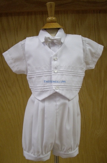 384.  Boy's 4 Piece Pleated Baptism Suit - 18 Mos.